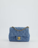 *HOT* Chanel Coco Crush Mini Square Flap Bag in Denim with Brushed Gold Hardware