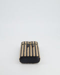 *HOT* Chanel Raffia Vanity 21P Beige and Black Cross-Body Bag with Champagne Gold Hardware