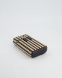 *HOT* Chanel Raffia Vanity 21P Beige and Black Cross-Body Bag with Champagne Gold Hardware