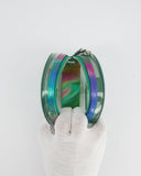 *HOT* Chanel Rainbow Green Filigree PVC CC Mini Round Crossbody Bag with Silver Hardware