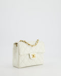 *RARE* Chanel Vintage White Caviar Mini Square Flap Bag with 24K Gold Hardware