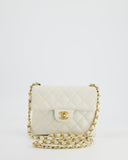 *RARE* Chanel Vintage White Caviar Mini Square Flap Bag with 24K Gold Hardware