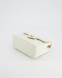 *RARE* Chanel Vintage White Caviar Mini Square Flap Bag with 24K Gold Hardware