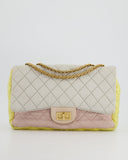 *SUPER FIRE PRICE* Chanel Large Jersey Reissue Pastel Yellow, Grey and Pink with Antique Gold Hardware