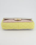 *SUPER FIRE PRICE* Chanel Large Jersey Reissue Pastel Yellow, Grey and Pink with Antique Gold Hardware