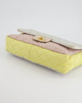 *SUPER FIRE PRICE* Chanel Large Jersey Reissue Pastel Yellow, Grey and Pink with Antique Gold Hardware