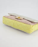 *SUPER FIRE PRICE* Chanel Large Jersey Reissue Pastel Yellow, Grey and Pink with Antique Gold Hardware