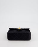 *HOT* Chanel Vintage Satin Black Mini Square Flap Bag with 24K Gold Hardware