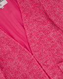 *HOT* Chanel 21C Pink Tweed Jacket and Skirt Set with CC Logo Buttons Size FR 42 (UK 14)