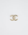 *HOT* Chanel Large CC Pearls and Blue Crystals Brooch with Champagne Gold Hardware&nbsp;