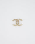*HOT* Chanel Large CC Pearls and Blue Crystals Brooch with Champagne Gold Hardware&nbsp;