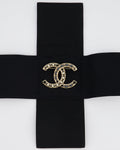 *HOT* Chanel Large CC Pearls and Blue Crystals Brooch with Champagne Gold Hardware&nbsp;