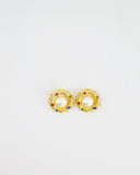 *RARE* Yves Saint Laurent Pearl Rhinestone Brooch and Earrings Set