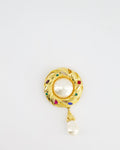 *RARE* Yves Saint Laurent Pearl Rhinestone Brooch and Earrings Set