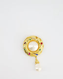 *RARE* Yves Saint Laurent Pearl Rhinestone Brooch and Earrings Set