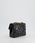 *RARE* Chanel Vintage Black Mini Square Flap Bag in Patent Leather with 24k Gold Hardware
