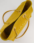 *HOT* Chanel Mustard Yellow Small Deauville Tote Bag in Velvet Tweed with Champagne Gold Hardware
