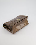 *RARE* Christian Top quality Dior Brown Medium Top quality Diorama Bag in Lizard Leather with Champagne Gold Hardware