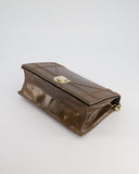 *RARE* Christian Top quality Dior Brown Medium Top quality Diorama Bag in Lizard Leather with Champagne Gold Hardware