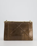 *RARE* Christian Top quality Dior Brown Medium Top quality Diorama Bag in Lizard Leather with Champagne Gold Hardware