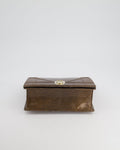 *RARE* Christian Top quality Dior Brown Medium Top quality Diorama Bag in Lizard Leather with Champagne Gold Hardware
