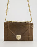 *RARE* Christian Dior Brown Medium Diorama Bag in Lizard Leather with Champagne Gold Hardware