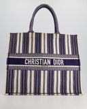 *FIRE PRICE* Christian Top quality Dior Navy & White La Canvas Porto Cervo Edition Book Tote