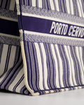 *FIRE PRICE* Christian Top quality Dior Navy & White La Canvas Porto Cervo Edition Book Tote