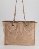 *FIRE PRICE* Chanel Dusty Pink Small Deauville Tote Bag in Calfskin Leather with Silver Hardware