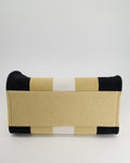 *HOT* Chanel Beige, Black and White Raffia Deauville Tote Bag with Pastel Logo and Champagne Gold Hardware