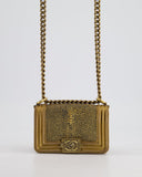 *RARE* Chanel Bronze Micro Boy Bag in Stingray & Calfskin Leather with Antique Bronze Hardware