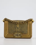 *RARE* Chanel Bronze Micro Boy Bag in Stingray & Calfskin Leather with Antique Bronze Hardware