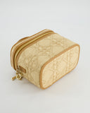 *HOT* Christian Top quality Dior 2021 Beige Lady Small Vanity Case Bag in Raffia & Leather with Gold Hardware