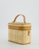 *HOT* Christian Top quality Dior 2021 Beige Lady Small Vanity Case Bag in Raffia & Leather with Gold Hardware