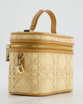 *HOT* Christian Top quality Dior 2021 Beige Lady Small Vanity Case Bag in Raffia & Leather with Gold Hardware