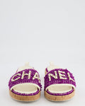 *HOT* Chanel Purple Tweed Mules with Logo Detail Size EU 37.5