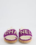 *HOT* Chanel Purple Tweed Mules with Logo Detail Size EU 37.5