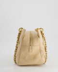 *RARE* Chanel Vintage Mini Beige GST Shopper Tote Bag in Caviar Leather with Gold Hardware