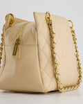 *RARE* Chanel Vintage Mini Beige GST Shopper Tote Bag in Caviar Leather with Gold Hardware