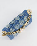 *HOT* Chanel Blue Small Boy Bag in Denim with Champagne Gold Hardware