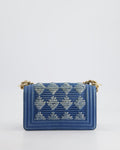 *HOT* Chanel Blue Small Boy Bag in Denim with Champagne Gold Hardware