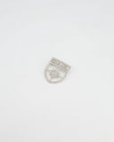 *HOT* Chanel Silver Crystal Large Brooch with CC and Logo Details