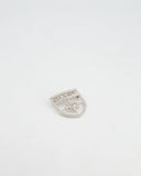 *HOT* Chanel Silver Crystal Large Brooch with CC and Logo Details