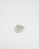 *HOT* Chanel Silver Crystal Large Brooch with CC and Logo Details