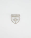 *HOT* Chanel Silver Crystal Large Brooch with CC and Logo Details