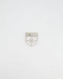 *HOT* Chanel Silver Crystal Large Brooch with CC and Logo Details