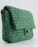 *FIRE PRICE* Chanel Green Tweed 2.55 Large Crossbody Bag with Ruthenium Hardware