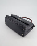 *RARE* Chanel Medium Coco Top Handle Bag Grey Caviar with Python Handle and Ruthenium Hardware