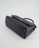 *RARE* Chanel Medium Coco Top Handle Bag Grey Caviar with Python Handle and Ruthenium Hardware