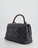 *RARE* Chanel Medium Coco Top Handle Bag Grey Caviar with Python Handle and Ruthenium Hardware
